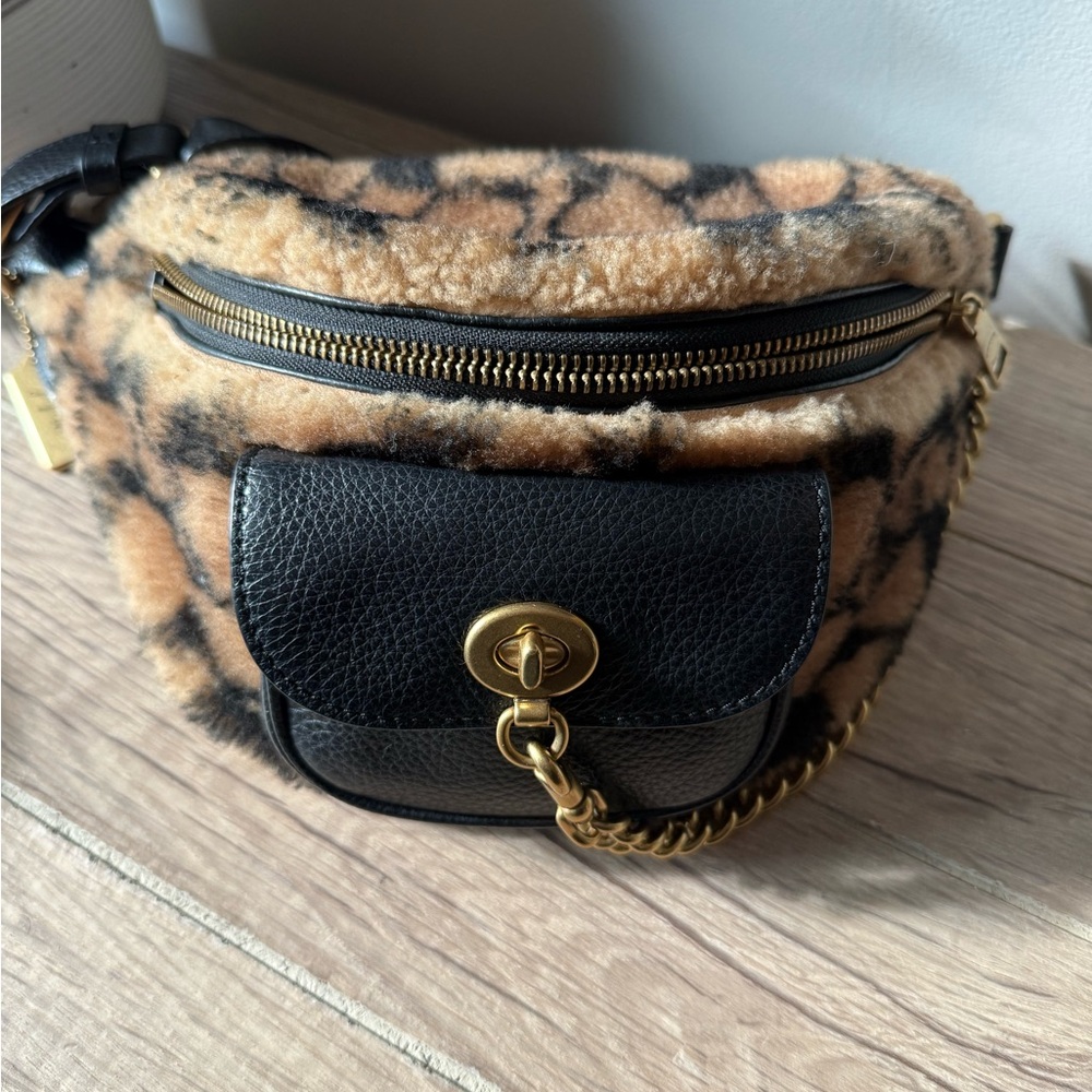 Coach Shearling Belt Bag